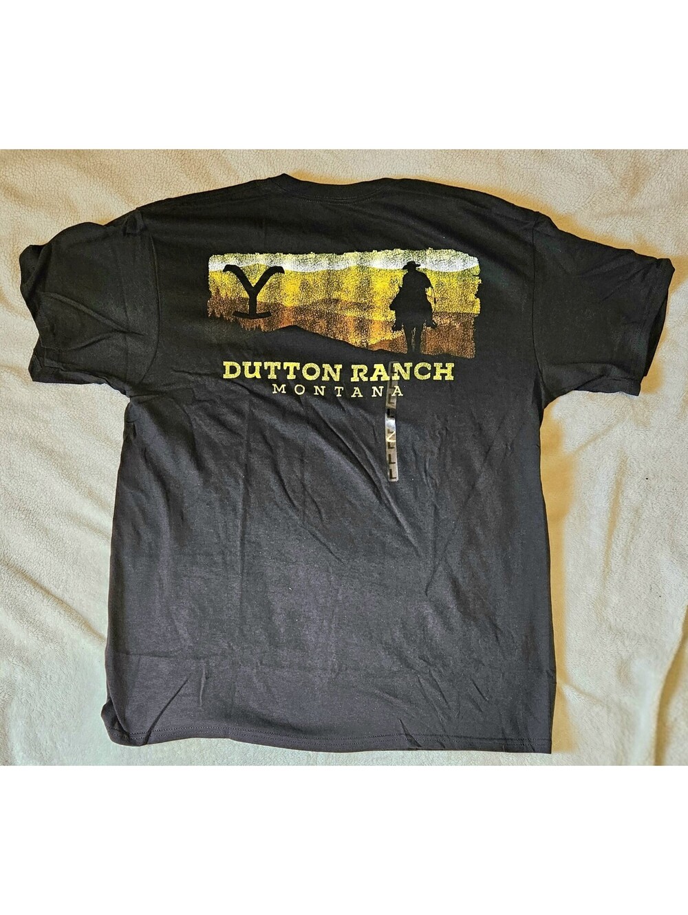 Yellowstone DUTTON RANCH Sunset T-Shirt Size XL X-Large Black Gradient Montana